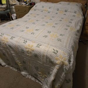 Vintage Queen Size Chenille Bedspread